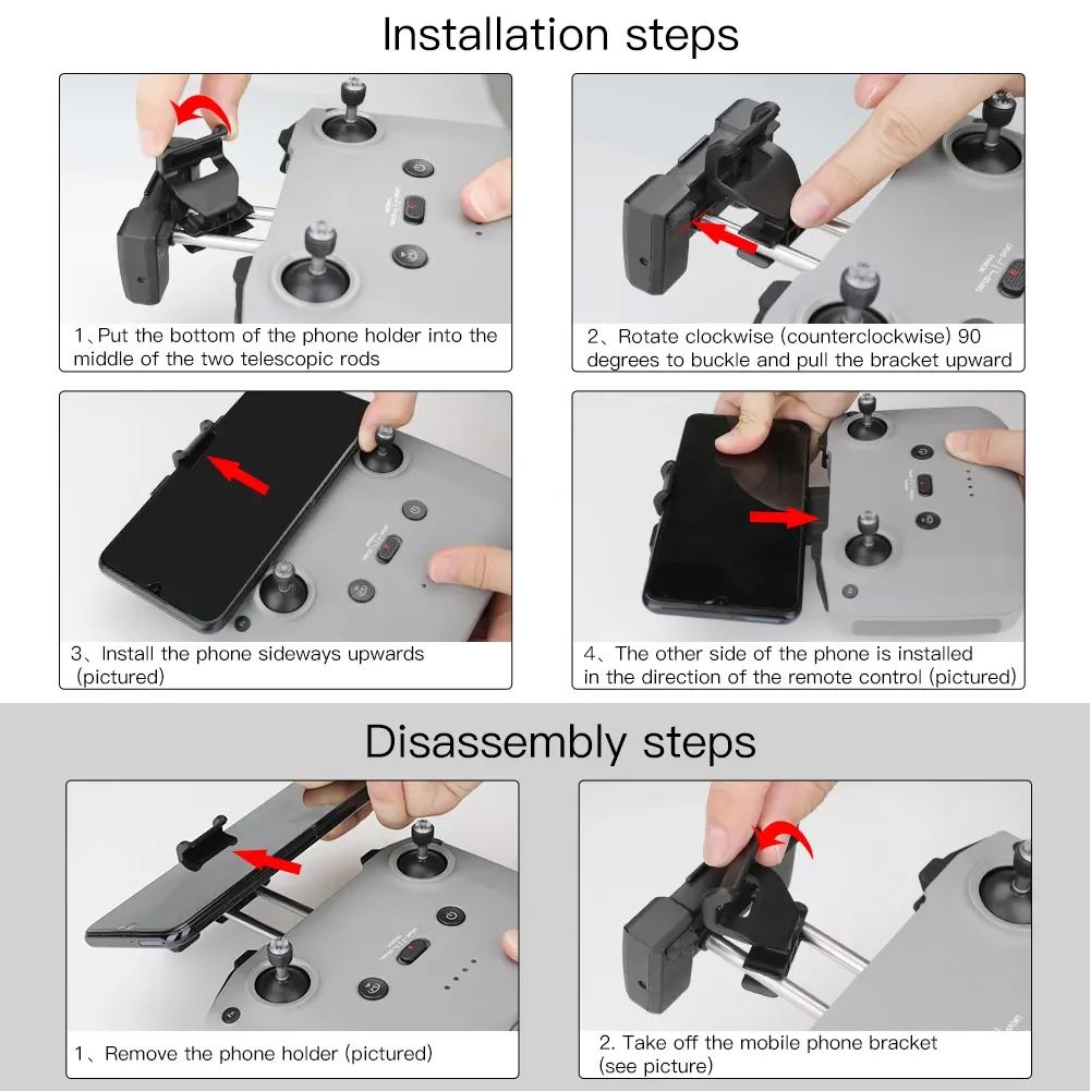 Phone Holder Portable Drone Accessories Tablet Mount Set With Data Cable Type-c Clip Anti Scratch For DJI Mavic Mini 2