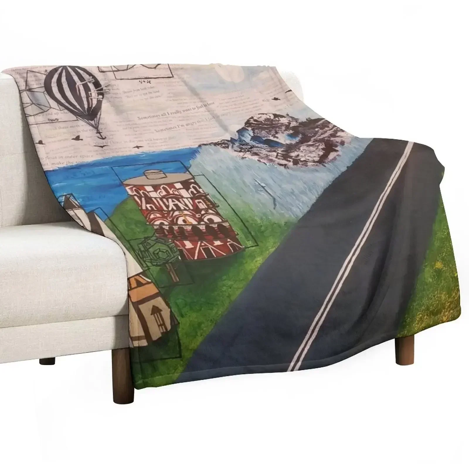 Watercolor Weekend - Modest Mouse tribute Throw Blanket Decorative Sofas Custom Blankets