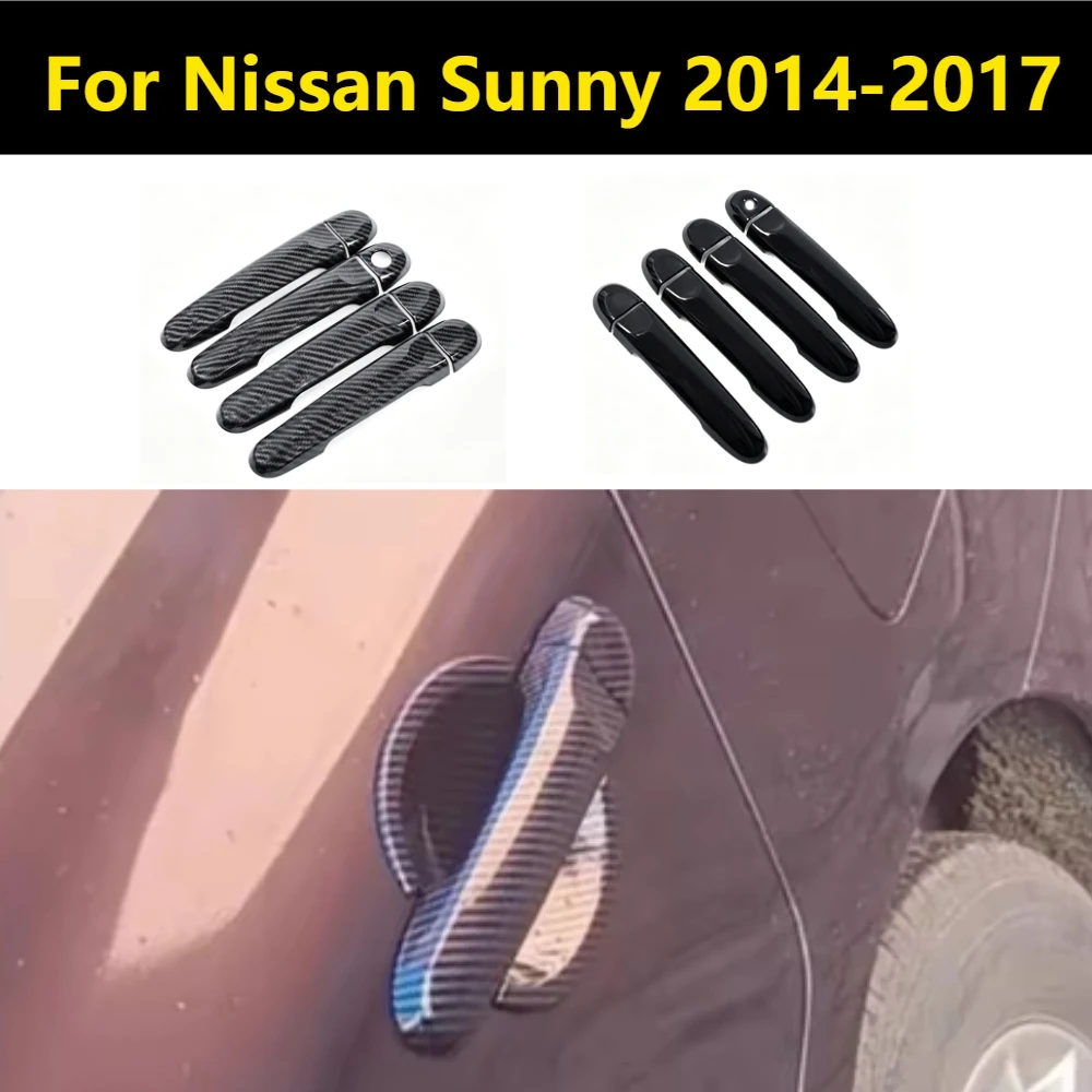 

Door handle cover decoration For Nissan Sunny 2014-2017 Door Handle Cover ABS Chrome Molding Trim Bezel With Smart Keyhole