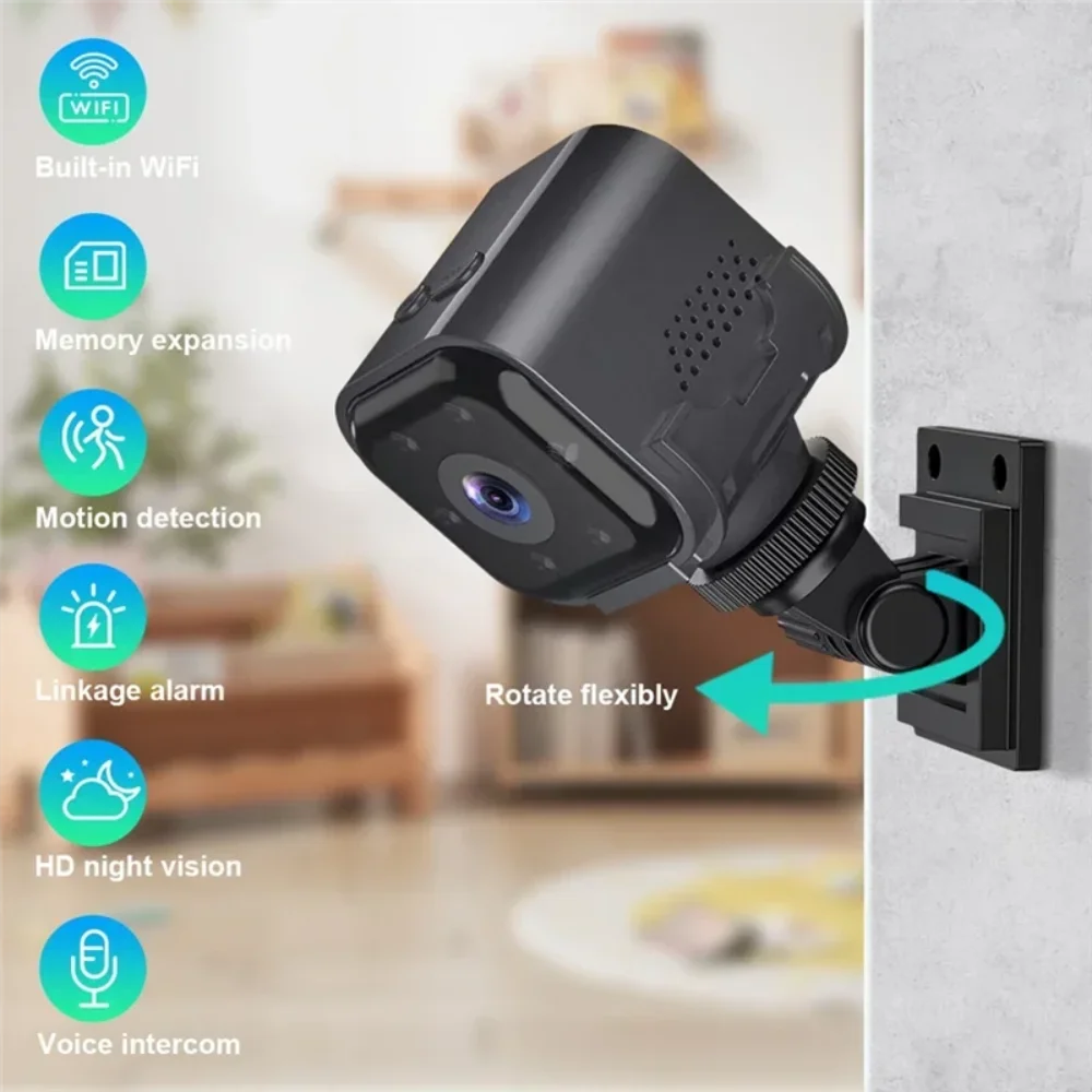 1080p كاميرا صغيرة توفير الطاقة واي فاي للرؤية الليلية مراقبة الحركة الذكية مربية كاميرا داخلي كاميرا مراقبة للمنزل As03 #2