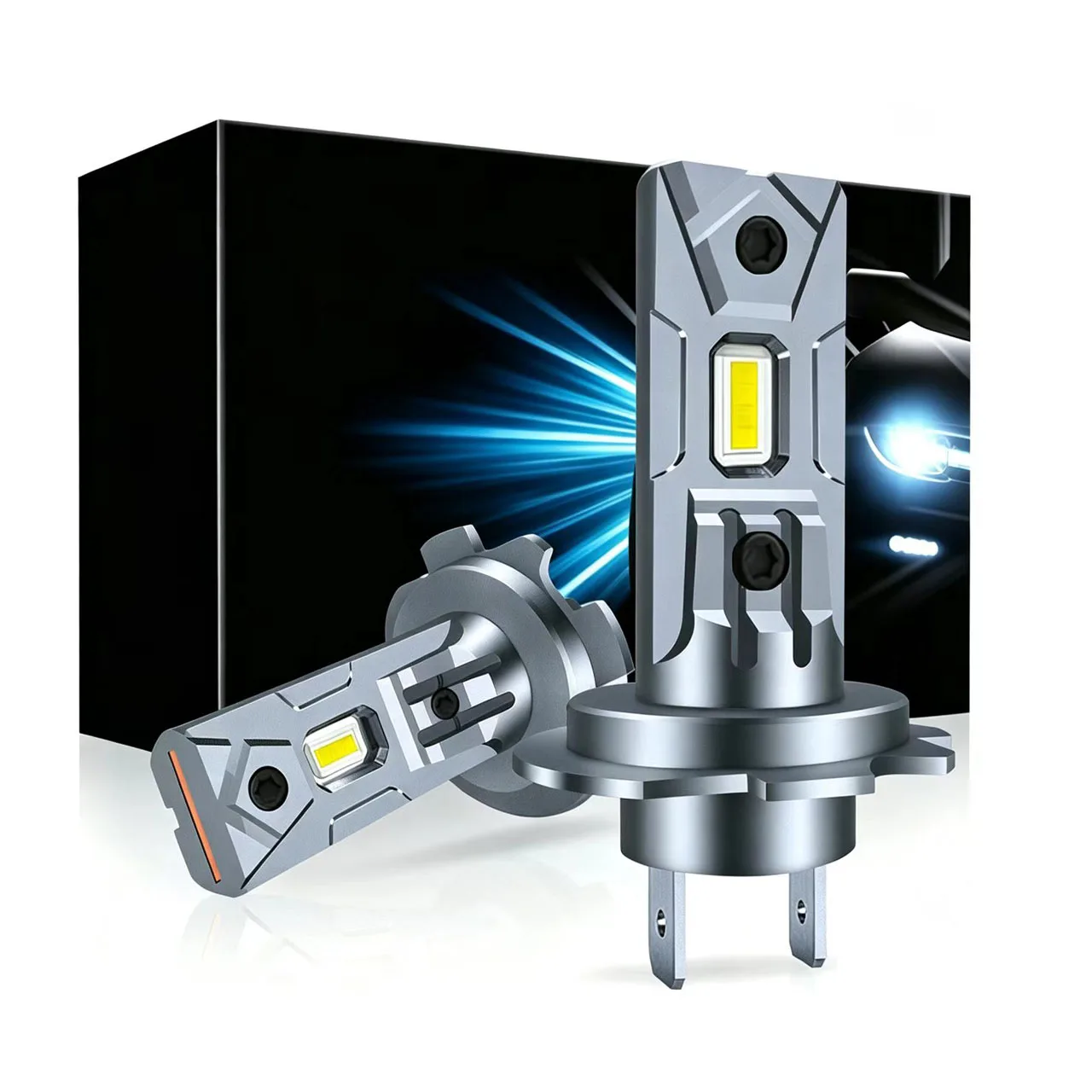

Mini Size Wireless Head Lamp 20000LM CSP LED H7 Car Headlight Bulb 6500K White 12V - High Brightness LED Chips for Vehicle