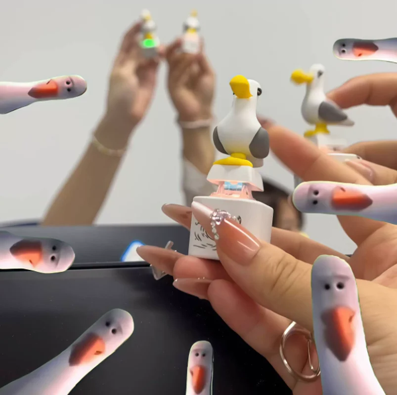 Leuchtender, klangvoller Mine Seagull Keycap Schlüsselanhänger: Kreatives Fidget-Spielzeug zur Stresslinderung, tragbarer elektronischer Anhänger für entspannende Momente mit Freunden