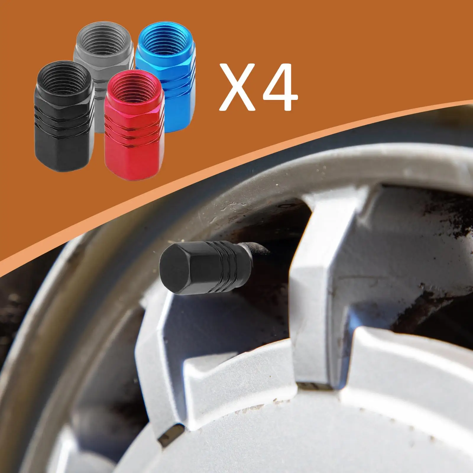 

4x Universal Leak Tire Valve Stem Cap for Motorcycles Trucks Suvs