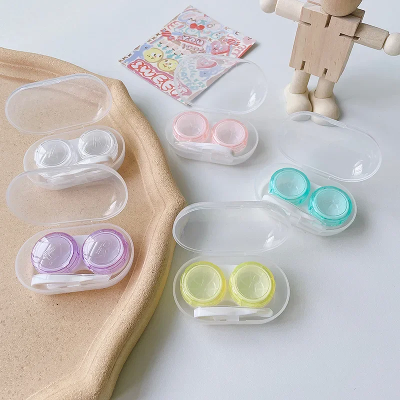 Cute Candy Green Mini Travel Portable Contact Lens Box Container Korean Contact Lenses Case Transparent Contact Lens Cases Girls