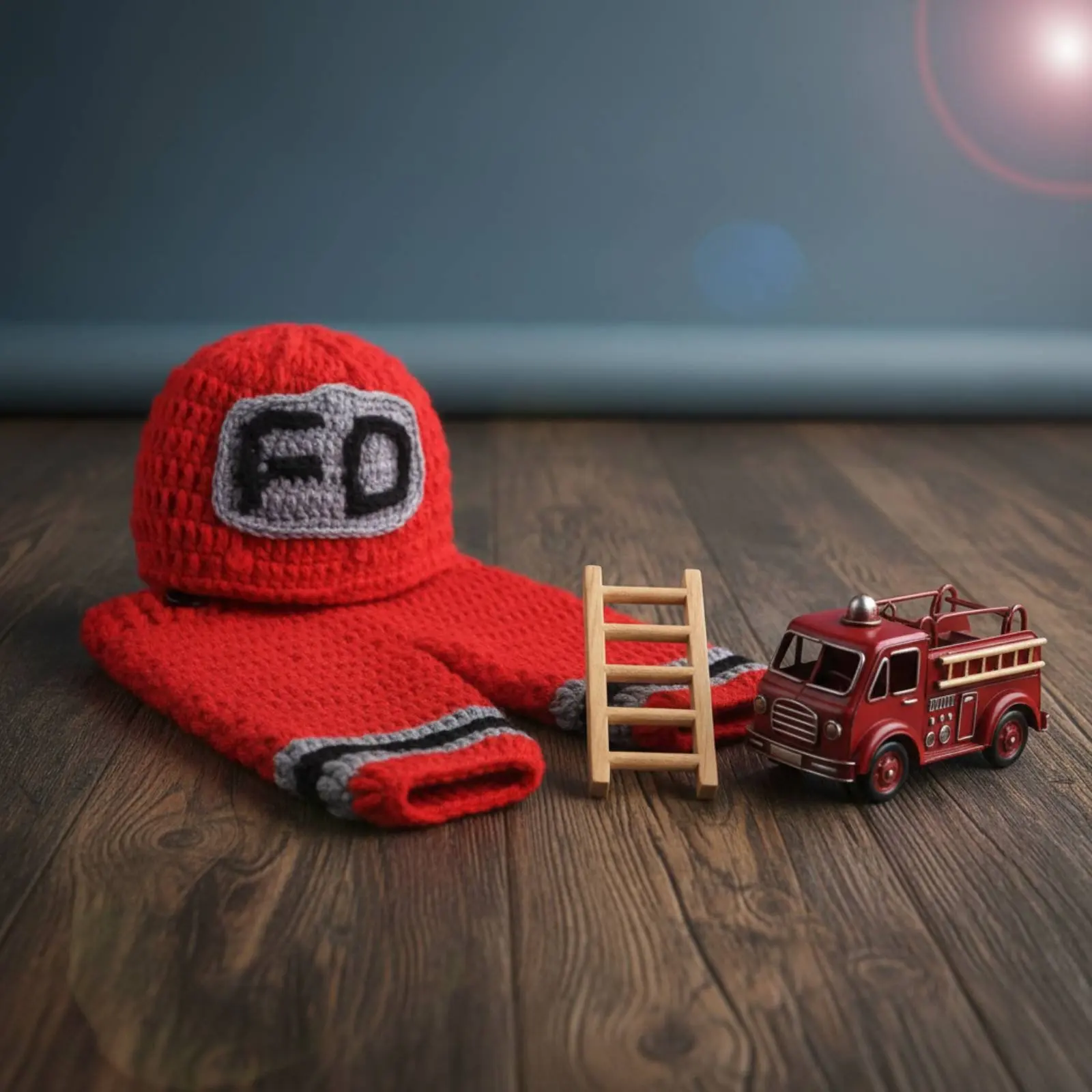 Conjunto de Accesorios para Fotos de Bombero Recién Nacido, Ropa de Emergencia de Hilo Suave para Recién Nacido, Uniforme de Emergencia para Bebé