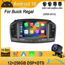 Android 16 Car Radio For Buick Regal 2009 - 2013 / Opel Insignia 2008 - 2012 GPS Carplay Auto Multimedia WIFI Video Player QLED