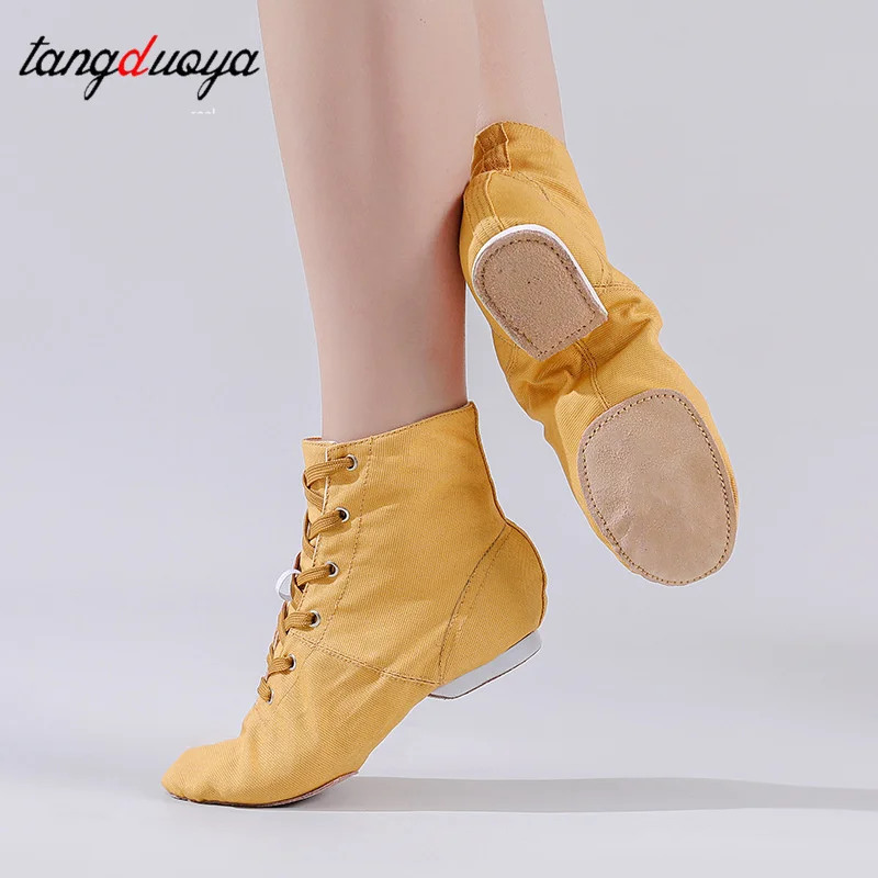 

Women's Practice Dance Shoes Dance Sneakers Jazz Dance High-top Adult Children's Ballet Shoes Canvas Jazz Boots Soft-sole Dance