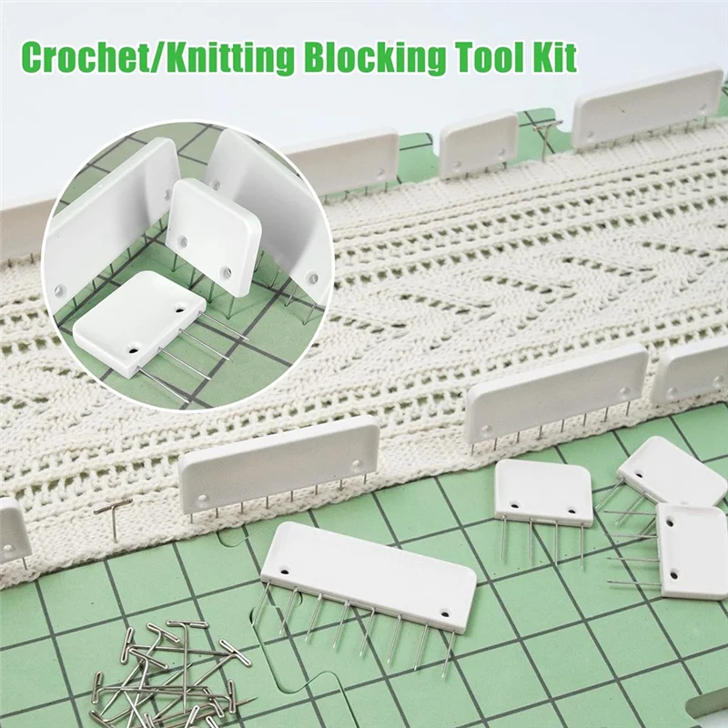 BAAG-Foam Blocking Mats Knitting Extension Kit Thick Precise Blocking Boards With T-Pins DIY Knitting And Crochet Replacement