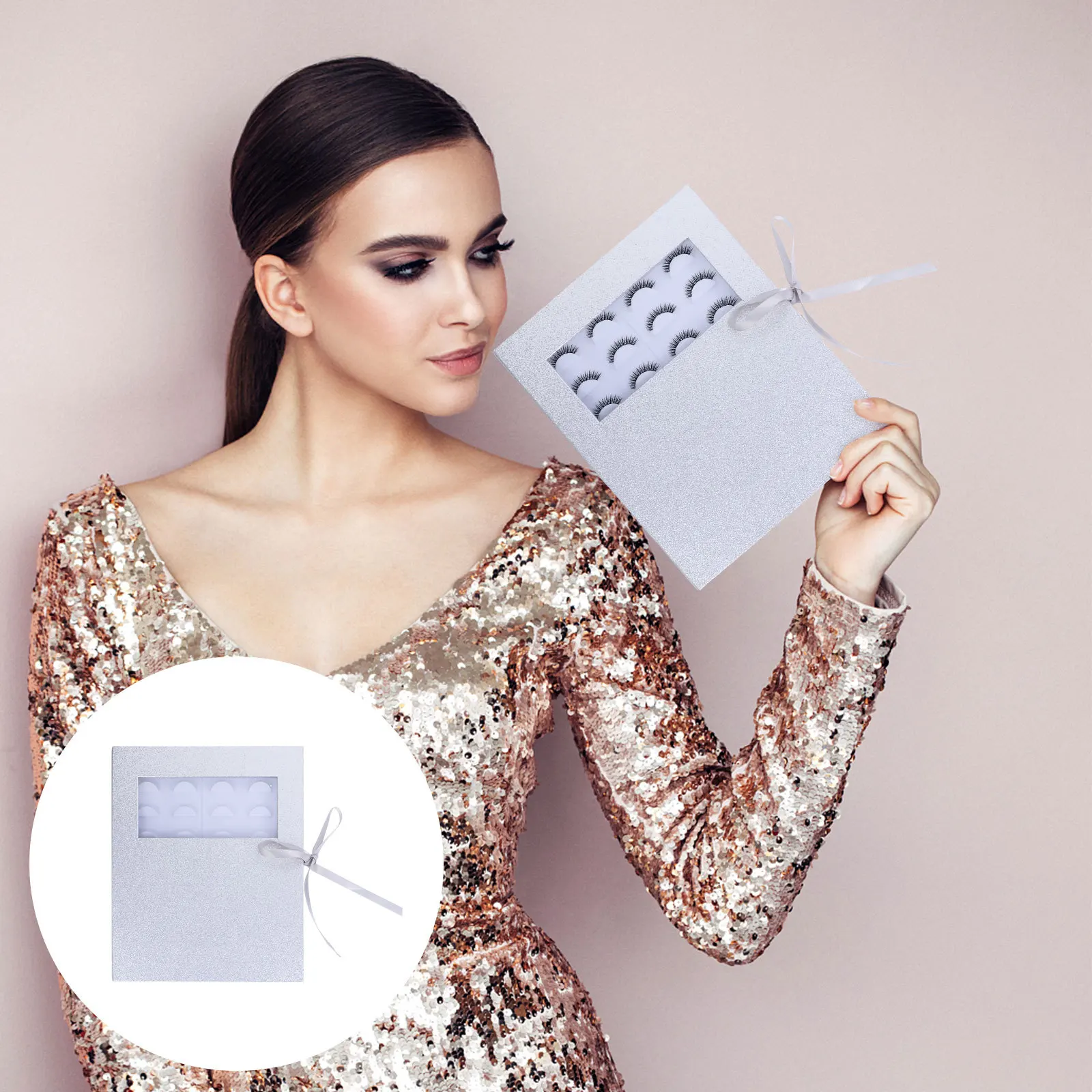 

False Storage Box Empty Eyelash Organizer Case For Beauty Salon Lash Holder Eyelash Case With Tray Cosmetics Organizer