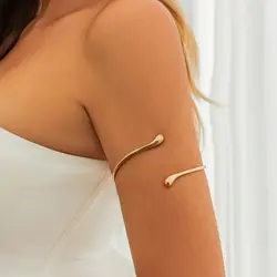 Lacteo-pulsera trenzada geométrica para mujer, brazalete en la parte superior del brazo, forma de gota de agua, joyería ajustable, fiesta, niñas