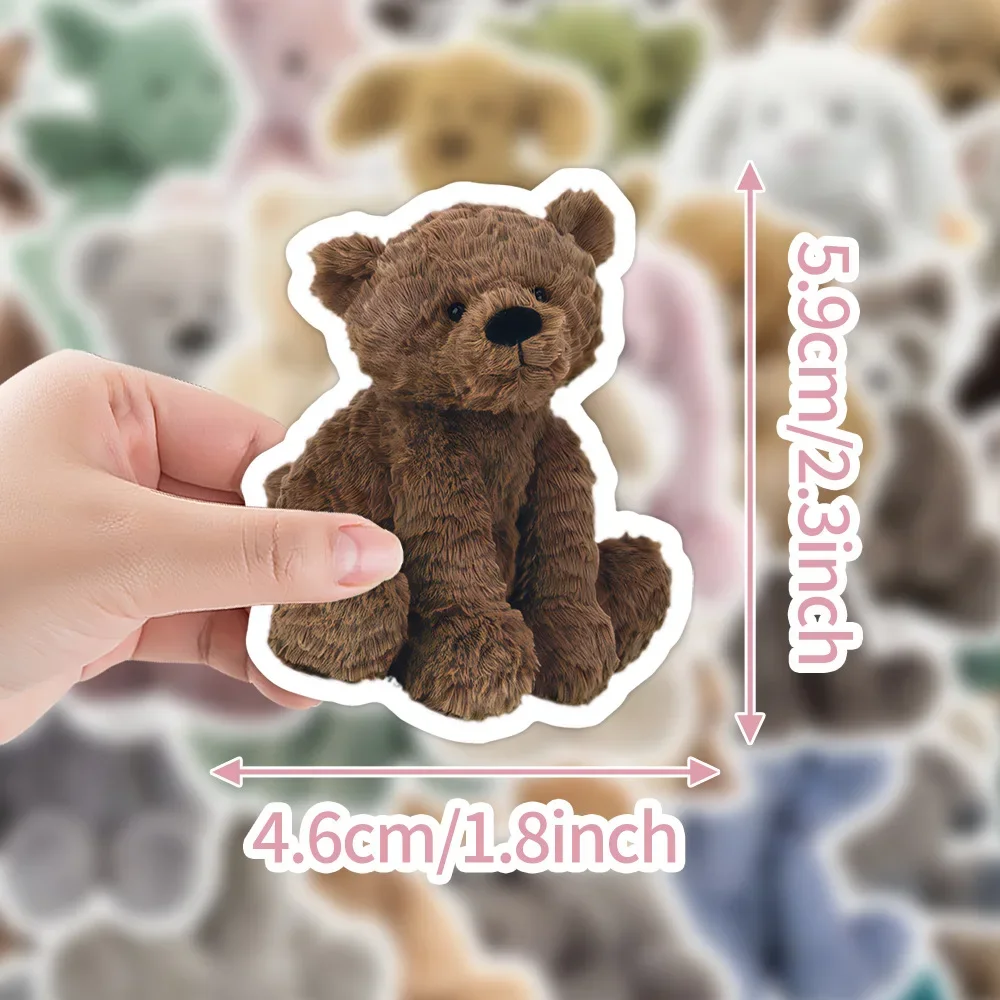 50PCS Cute Teddy Bear Doll Sticker Graffiti DIY Phone Case Scrapbook Water Cup Laptop Guitar Waterproof Decal Kids Toy view 3