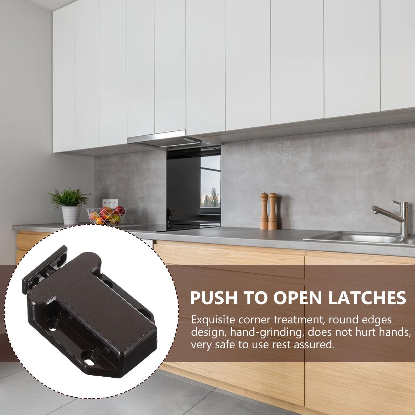 Pestillos de armario de 5 uds., cerraduras de puerta de rebote, pestillo autoblocante oculto para cocina, dormitorio, armarios duraderos