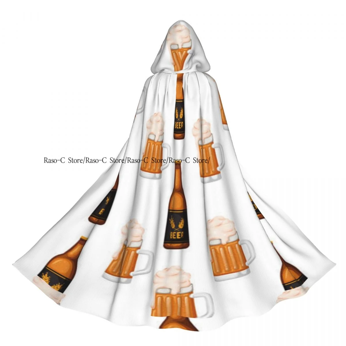 Capa larga con capucha, botella de cerveza y vidrio, abrigo, sudaderas con capucha de otoño