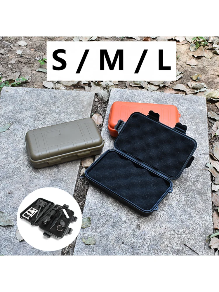 Conteneur de survie en plastique pour Camping en plein air, boîte de rangement, sac antichoc, boîtier étanche, boîte scellée, boîte de rangement de survie sauvage