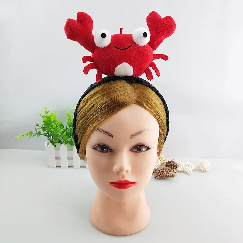 Red Crab Lobster Headband Party Headwear Sea Animal Cosplay Hair Hoop for Women Girls Boys