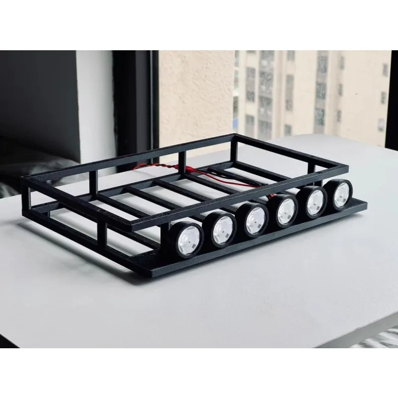 Upgrade Modification Roof Rack with Lighted Decorative Parts for CROSSRC EMO XX / XXL 1/6 RC Crawler – Damage-Free Installation