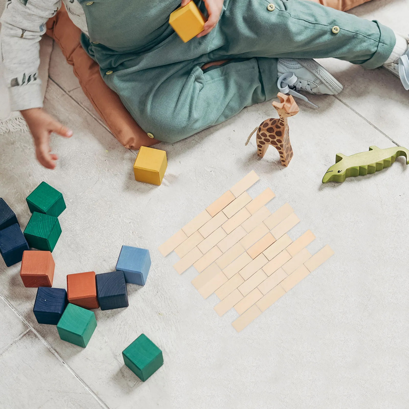 100 pièces de planches de sol en bois réalistes pour mini-maison, kit de construction DIY, pour embellir la décoration intérieure avec un charme artisanal pour le salon