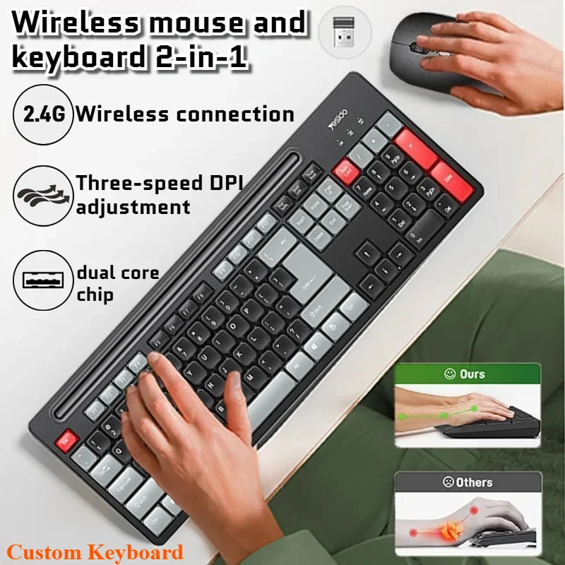 

Hot sellingYesido complete set of silent wireless keyboard and mouse combination suitable for PC laptops home and commercial use