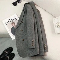 High-Quality Suit Jacket Women 2025 New Autumn Winter Word Pattern Blazer Coat Female Temperament Cool Design Unique Ladies Tops 3