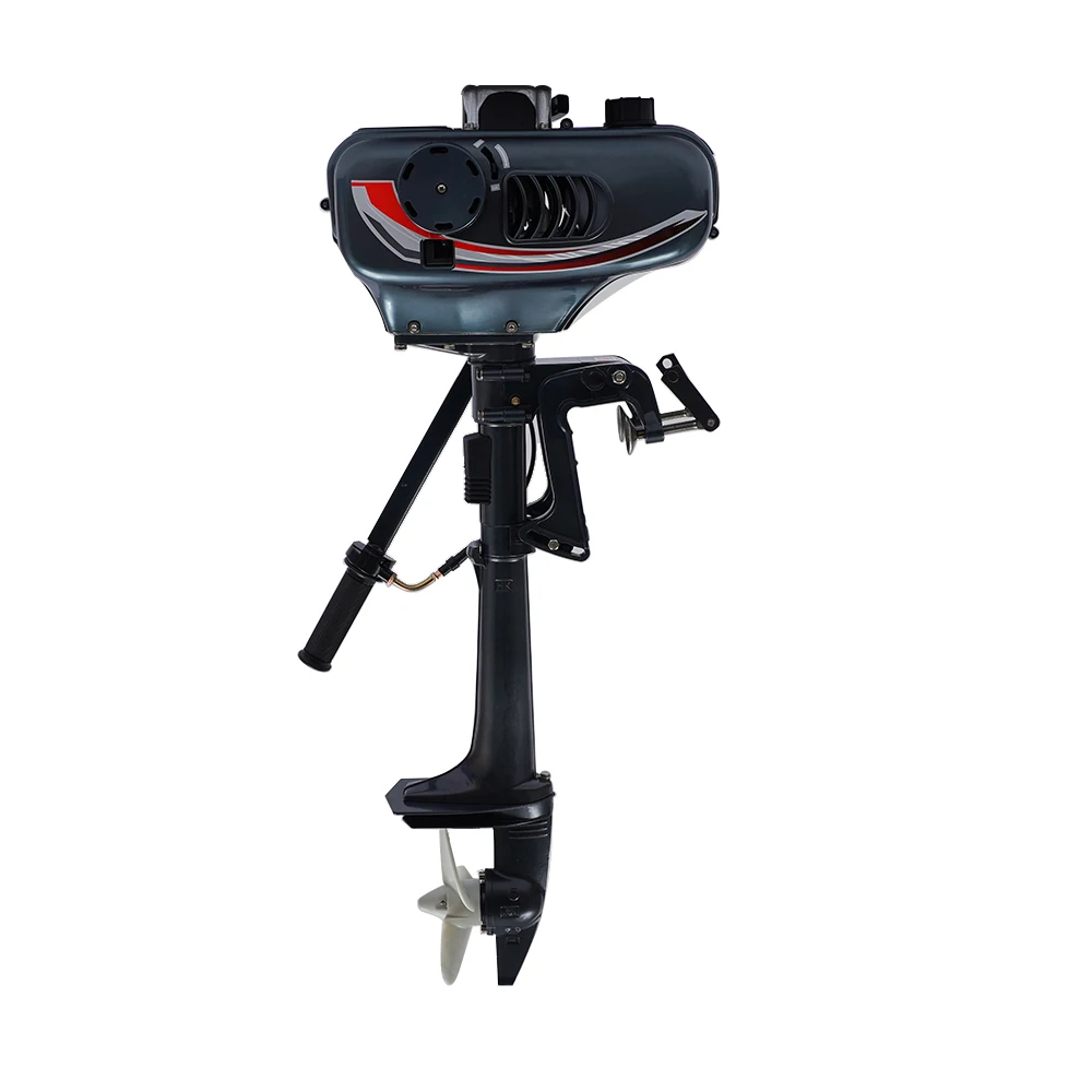 Outboard Motor 3.5HP 2Stroke Semi Air Water Cooled Short Shaft Outboard Engine 5000RPM 3Blade Propeller Smooth Steering Clutch Control