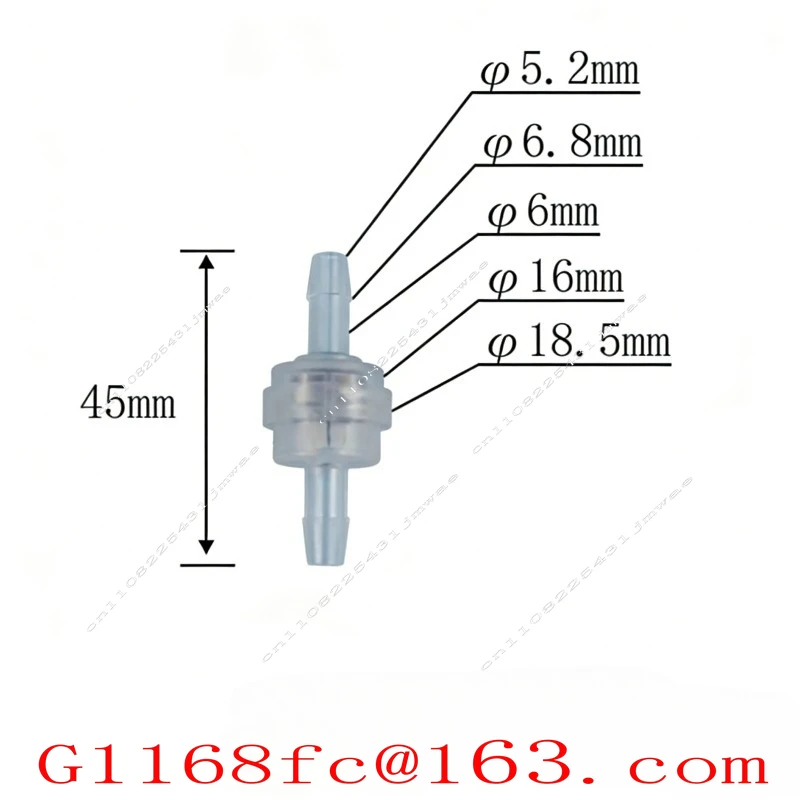 High Quality Plastic One-way Valve, Water Stop Reverse Pressure Resistant Check Valve, 6mm Accessories