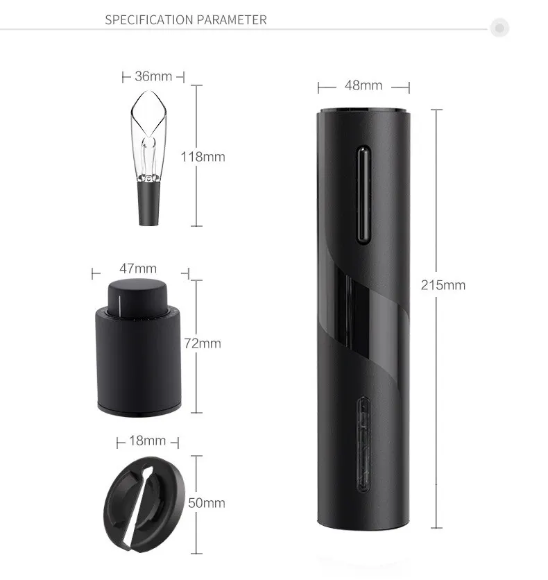 Electric Bottle Opener for Red Wine Foil Cutter Automatic Red Wine Openers Kitchen Accessories Gadgets Bottle Opener view 6