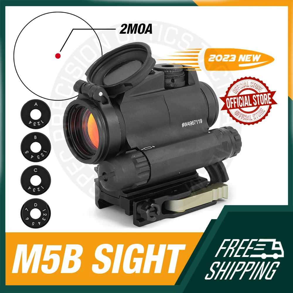 

Tactical M5B Red Dot Sight 2MOA Sight Scope with Original Marking LRP 1.50"/1.93"/2.26" QD Mount Combo For AR15 Airsoft Hunting