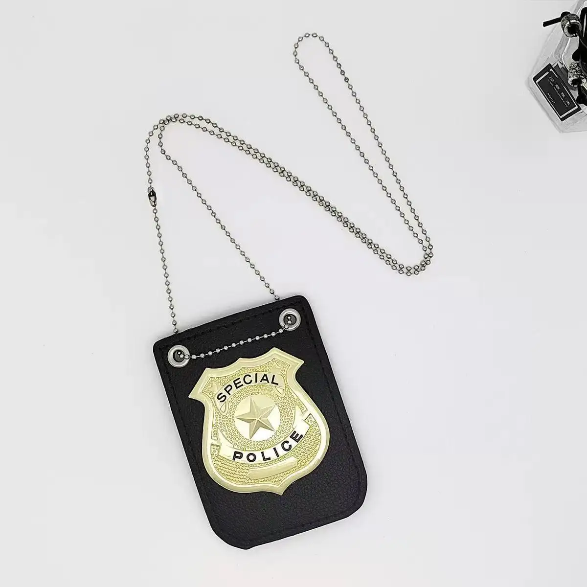 Police Badge Pendant Necklace with Chain Alloy Law Enforcement Badge Jewelry
