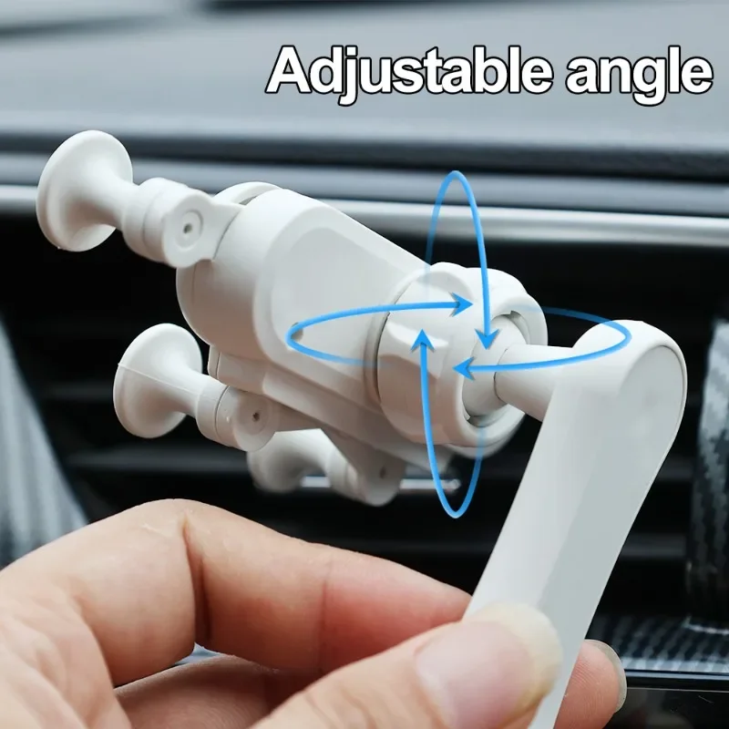 Car Air Outlet Phone Holder Auto Air Vents Hook Fixed Navigation Bracket Anti Shake Gravity Holder Extendable Mobile Phone Stand