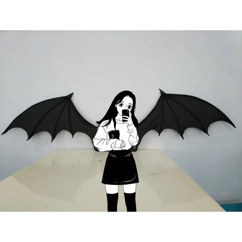 

FC6Demon Wings Halloween Wings COS Anime Props Leather Handmade@FC8！