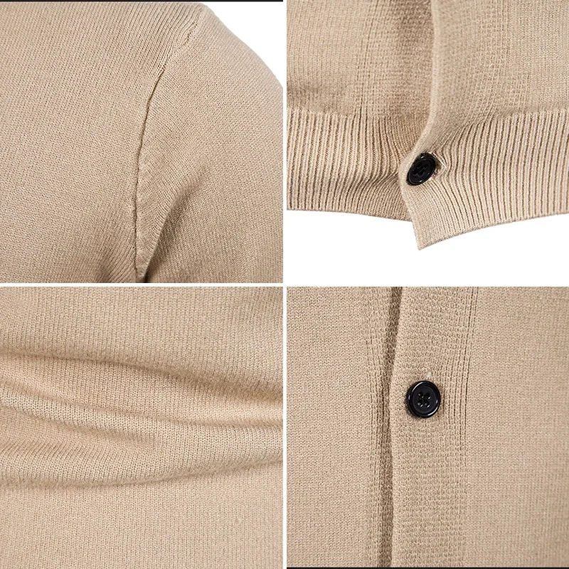 

New men's retro long sleeved cardigan sweater with buttons, V-neck knit sweater, lightweight outdoor casual jacket