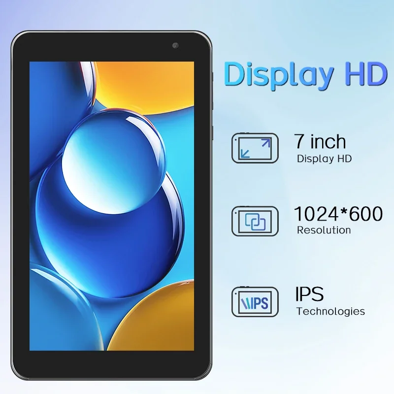 ANRY Tavoletta Quad-Core Tavoletta Android 13 da 7 pollici con 4 GB di RAM 32 GB di ROM 512 GB Espandi batteria da 3500 mAh 2 MP + 5 MP Doppia fotocamera 5G Wifi 6