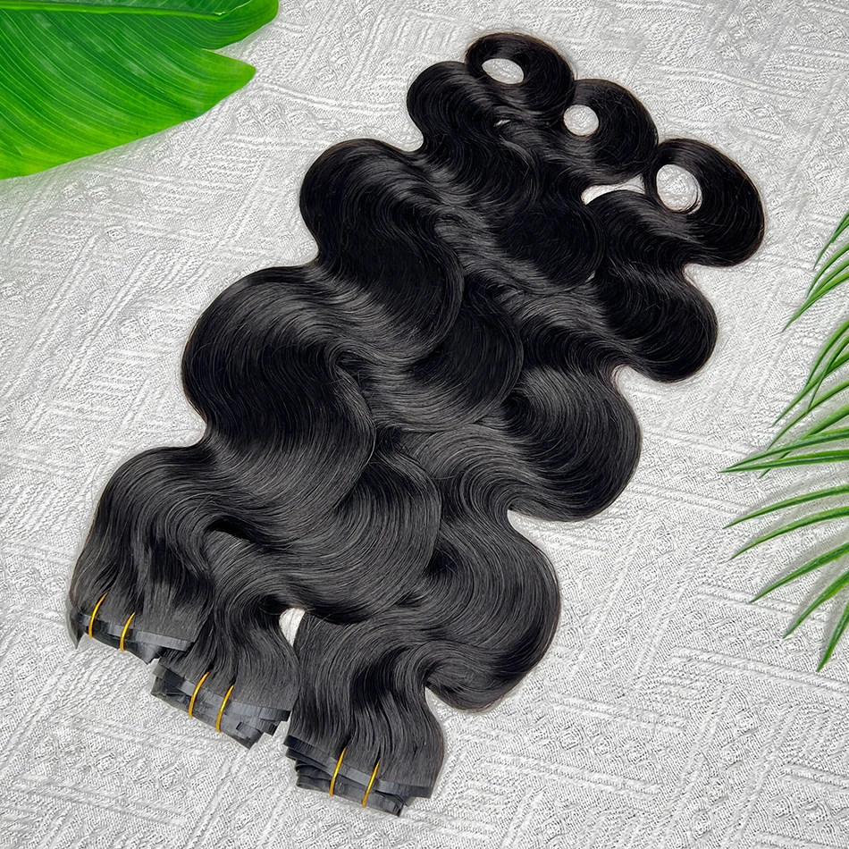 وصلات شعر بشري بمشبك مموج 100 جرام 7 قطع/مجموعة # 1B مشابك لحمة من البولي يوريثان بدون خياطة باللون الأسود الطبيعي في الشعر الفيتنامي #5