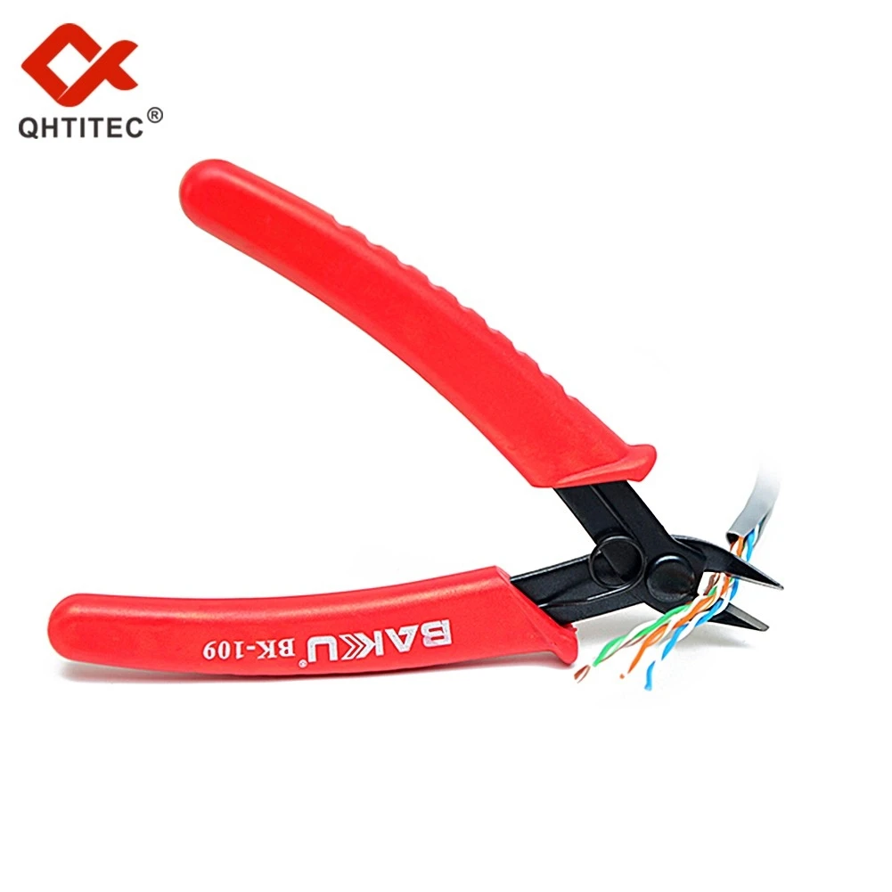 

QHTITEC BK109 Wire Cable Cutters Multi Functional Pliers Precision Electronic Steel Plastic Molded Nipper Hand Tools Industrial