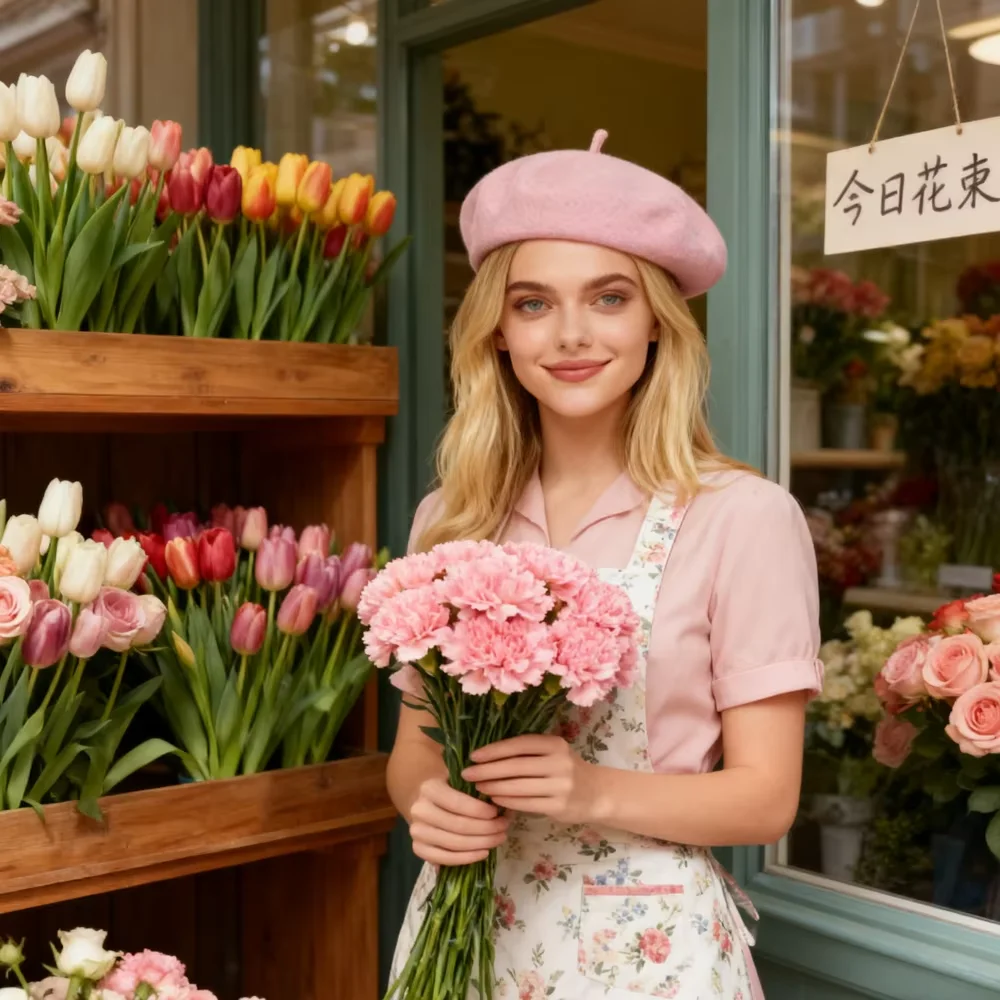 قبعة PESENAR على طراز الخمسينيات الوردية لإكسسوارات الحفلات التنكرية الكلاسيكية