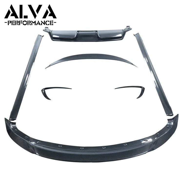 ATS Type Dry Carbon Fiber Body Kits for Tesla Model 3 Front Lip Side Skirts Rear Diffuser Rear Spoiler