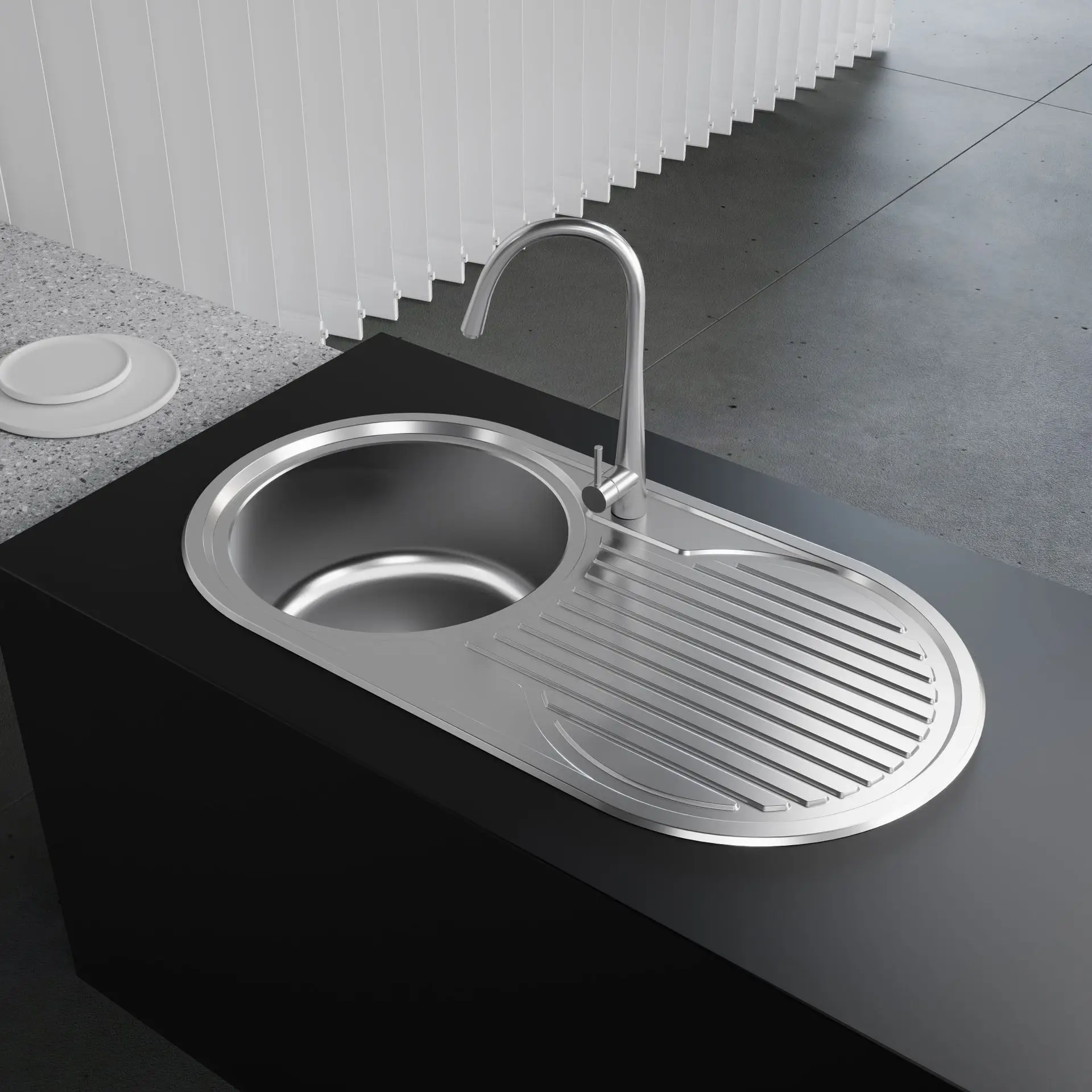 Manufacturer stainless steel sink brushed 304 stainless steel sink stretching basin, kitchen household single slot with plate cr