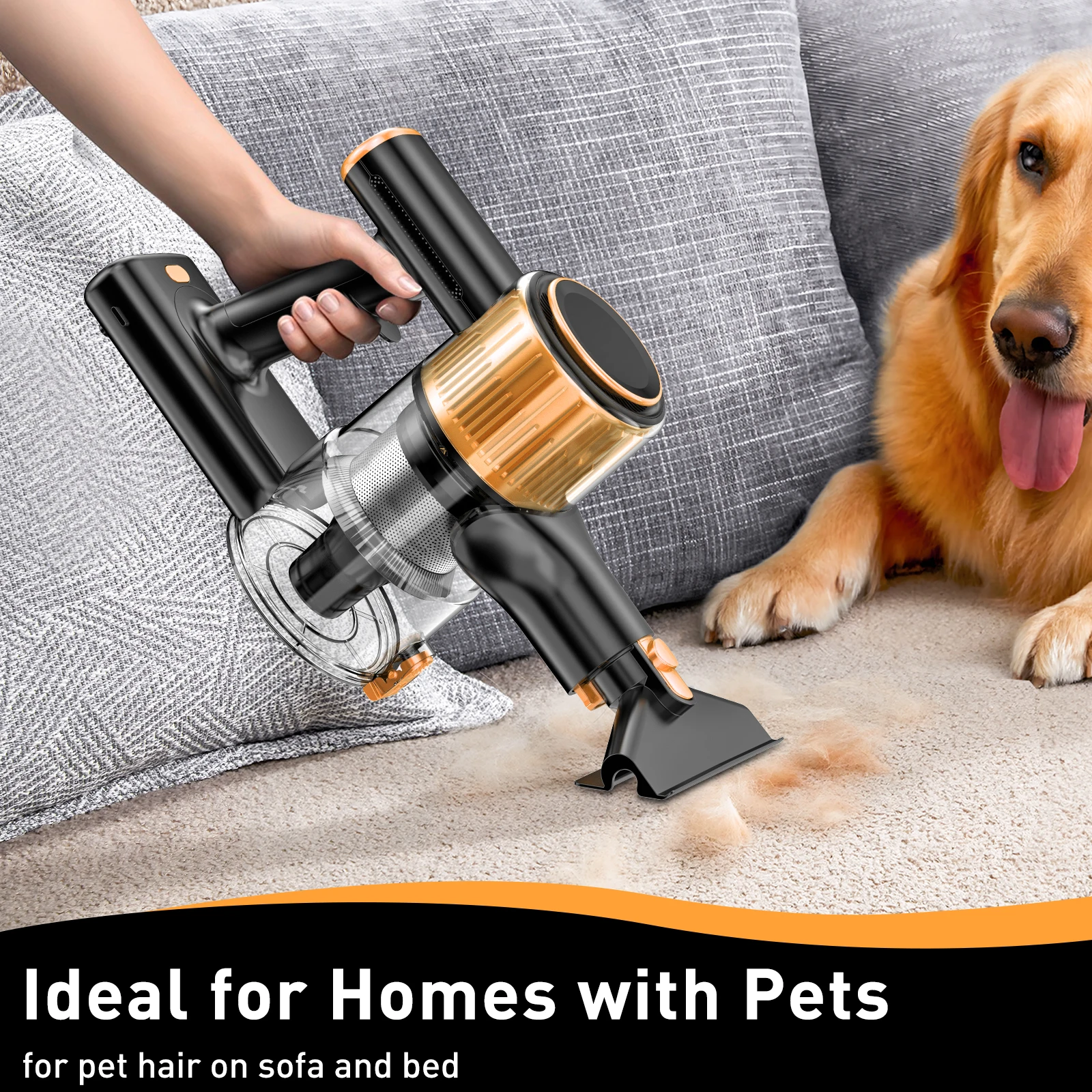 무선 진공청소기 8 in 1 강력한 흡입력, 경량, LED 디스플레이, 45분 작동 탈착식 배터리, 바닥/카펫/반려동물용