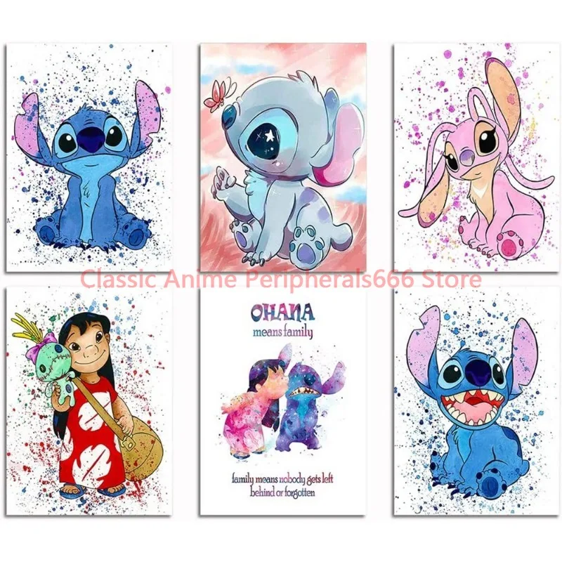 Interstellar Baby Poster Stitch Stitch Watercolor Cartoon Children's Canvas Drawing Frameless Drawing