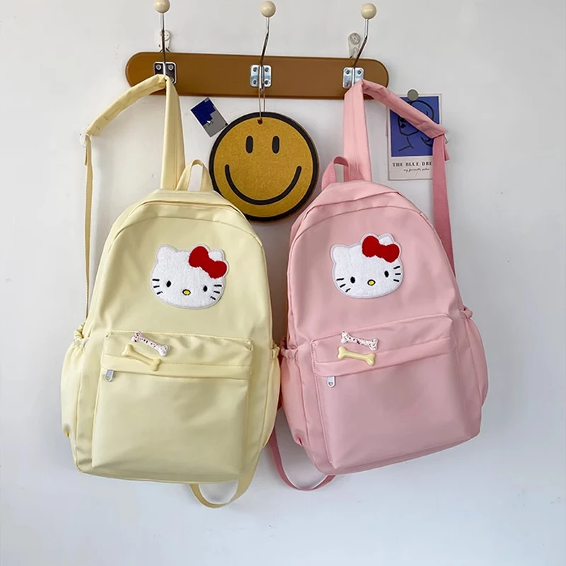 

Sanrioed Hello Kitty Anime Kitty Cat Backpack Cute Schoolbags Student Cartoon Travel Shoulder Bag Birthday Gift for Friend