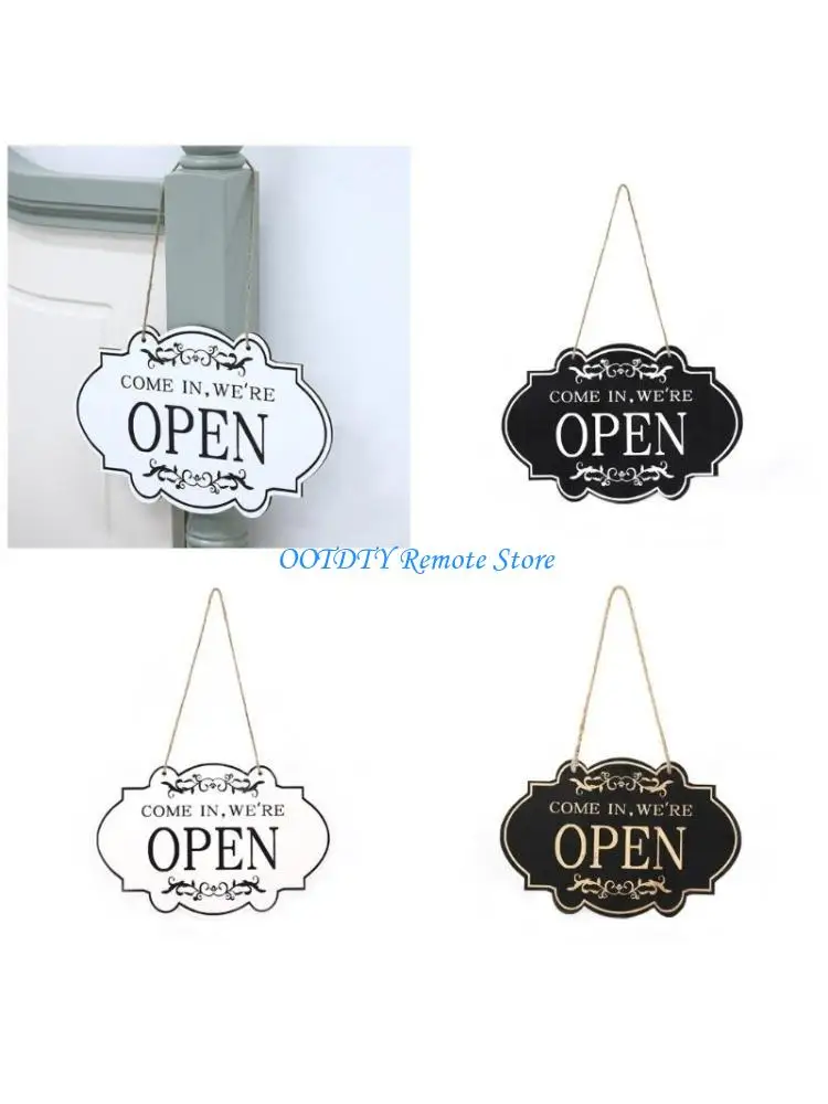 Dubbelzijdig open gesloten bord 33x20cm Houten open gesloten borden voor zakelijk gebruik in cafés en winkels