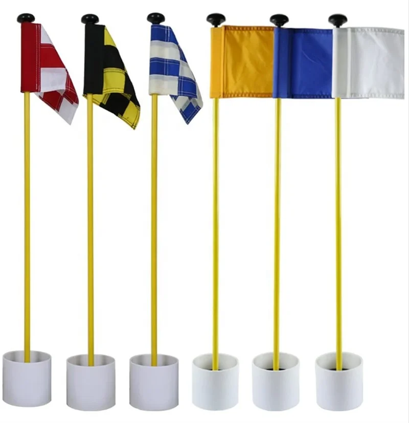 

2025 Fiberglass Golf Putting Green Flag Stick Set with Hole Cup Backyard Putting Green Training Aids 1