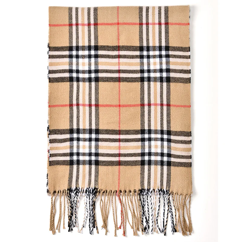 Trendy Plaid Cashmere Scarf Tassel Shawl Man Stripe Pashmina Warm Blanket Winter Scarf Outdoor Neckscarf High Quality Scarf