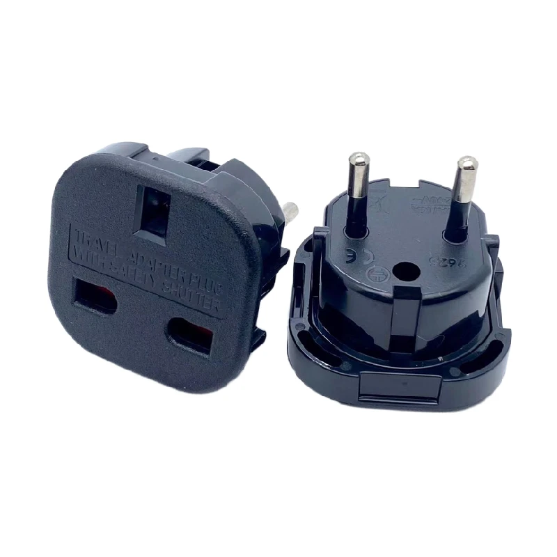 Universal Travel Adapter UK To EU Wall AC Power Charger Adapter Outlet Converter Power Socket Plug Black Adaptor Connector