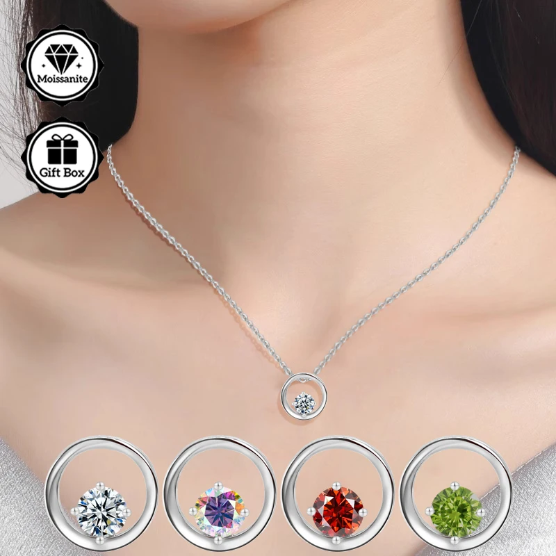 مجوهرات LAMVOICE للنساء، مجوهرات عالية الجودة، قلادة مضادة للحساسية، قلادة مويسانيتي 0.5 قيراط للنساء، هدية عيد الميلاد