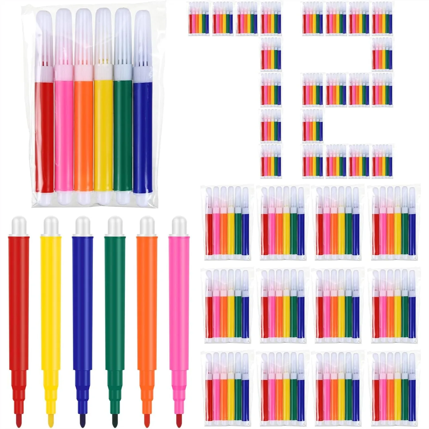 

72 Pcs Mini Markers Bulk Colored Pens 3.4 Inch Vibrant Colors for Adult Office Supplies