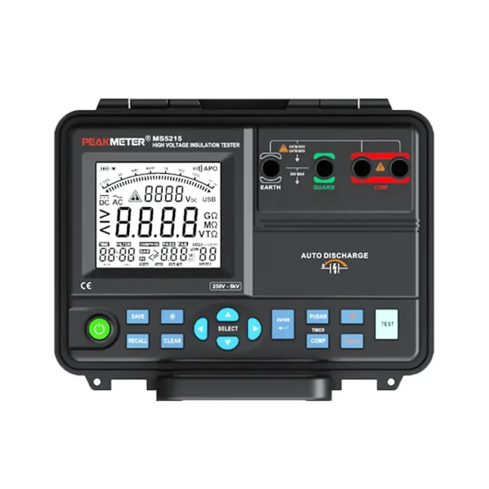 

up to 5TΩ, MS5215 high voltage 5KV insulation resistance tester with PI DAR