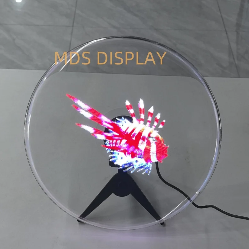 Layar Kipas Holografik 3D Shenzhen MDS 23 inci untuk Aplikasi Dalam Ruangan, Dekorasi Toko dan Rumah dengan Opsi Pengisian Daya Portabel
