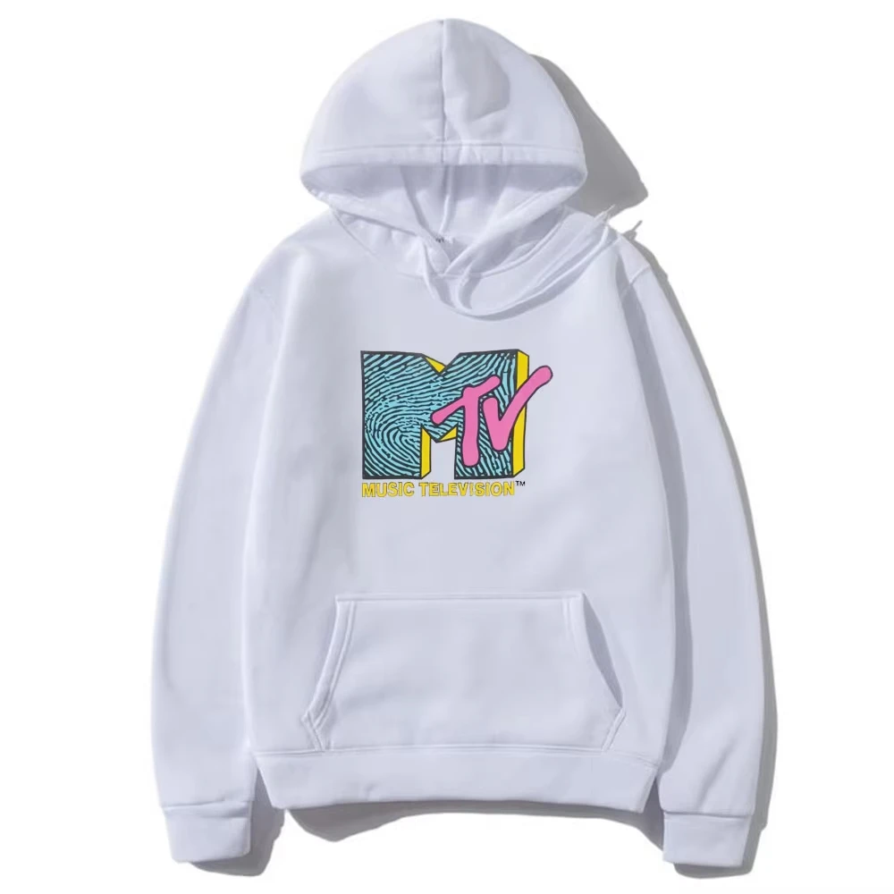 Mtv Music Television هوديي الرجال النساء موضة ريترو روك الهيب هوب التلفزيون هوديس هيذر رمادي موضة البلوز للجنسين الشارع الشهير #2