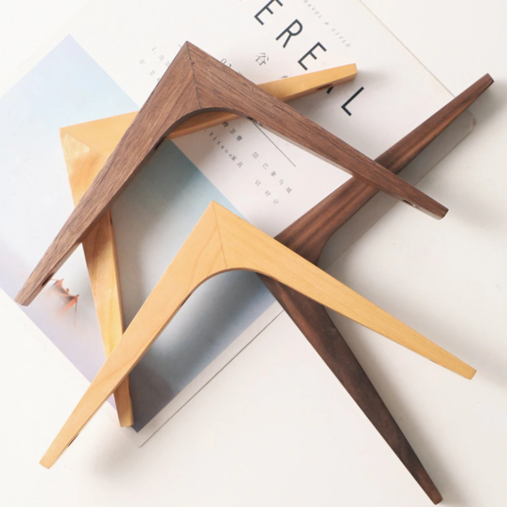 

2pcs Wooden Shelf Brackets Durable Long Term Use Simple Structure Easy Install Rational Design Wall Rack Supports Shelves